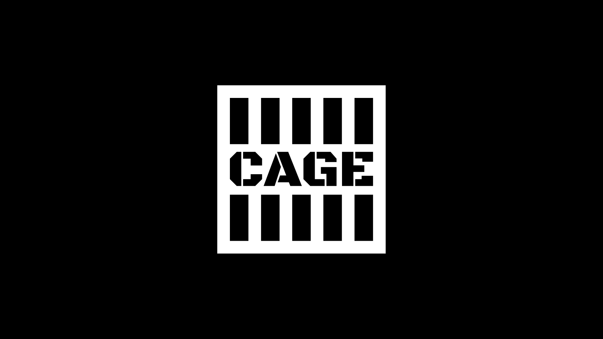 CAGE logo on black background