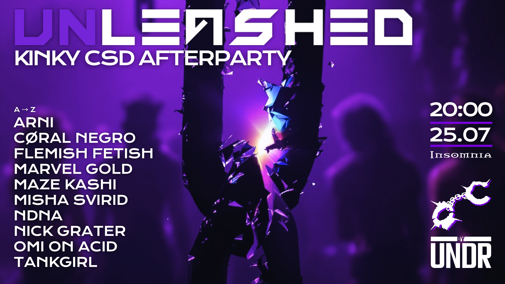 UNLEASHED: UNLEASHED by UNDR - Kinky CSD Afterparty — Sat, 25 Jul 2026 · 22:00